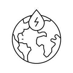 sustainable power hydroelectric line icon vector. sustainable power hydroelectric sign. isolated contour symbol black illustration