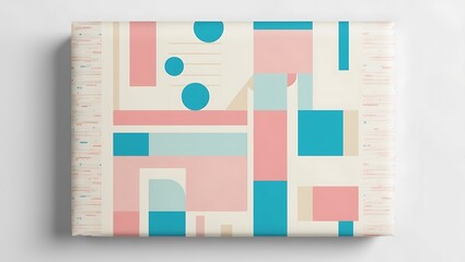 Abstract Geometric Design Gift Wrap Featuring Pink and Teal Shapes