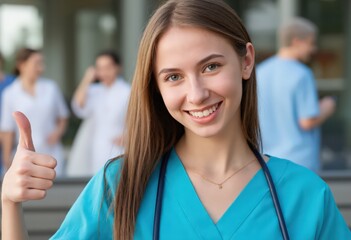 Fototapeta premium doctor showing thumbs up