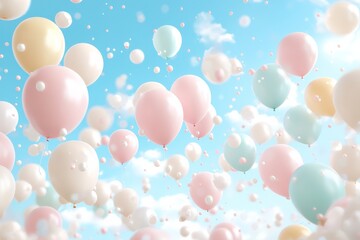 Balloons into the sky. Generative AI
