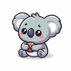 Fototapeta premium Chibi Koala Illustration in Flat Style on White Background