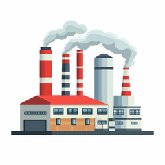 Naklejka premium Modern Industrial Factory Icon Vector Illustration