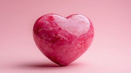 Fototapeta premium Stunning Glossy Pink Heart Shape for Romantic Decor and Gifts