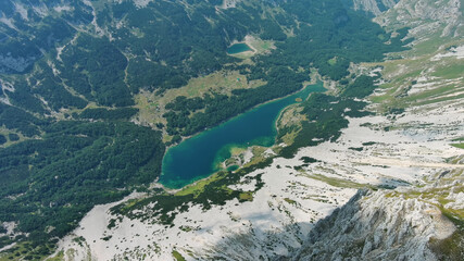 Aerial Durmitor mountain landscape