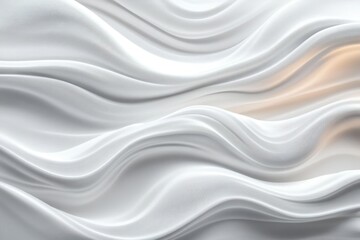 Obraz premium Abstract White Waves Seamless Background Soft Glossy Texture Minimalistic Design Embossed Fluid Wavy Patterns