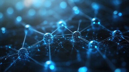 Obraz premium Abstract Network Illuminated Molecular Structure.