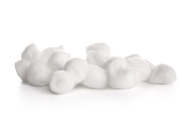 Cotton balls on white background