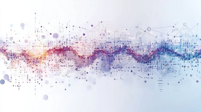 Abstract digital wave of data and connections.