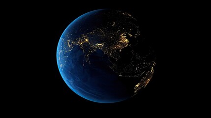 Obraz premium Stunning View of Earth at Night with City Lights and Darkness