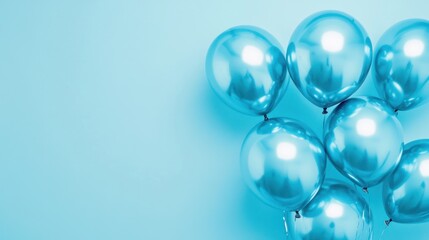 Fototapeta premium Blue Balloons on a Blue Background