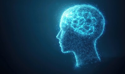 Obraz premium Digital Neural Pathways: AI and Brain Abstract