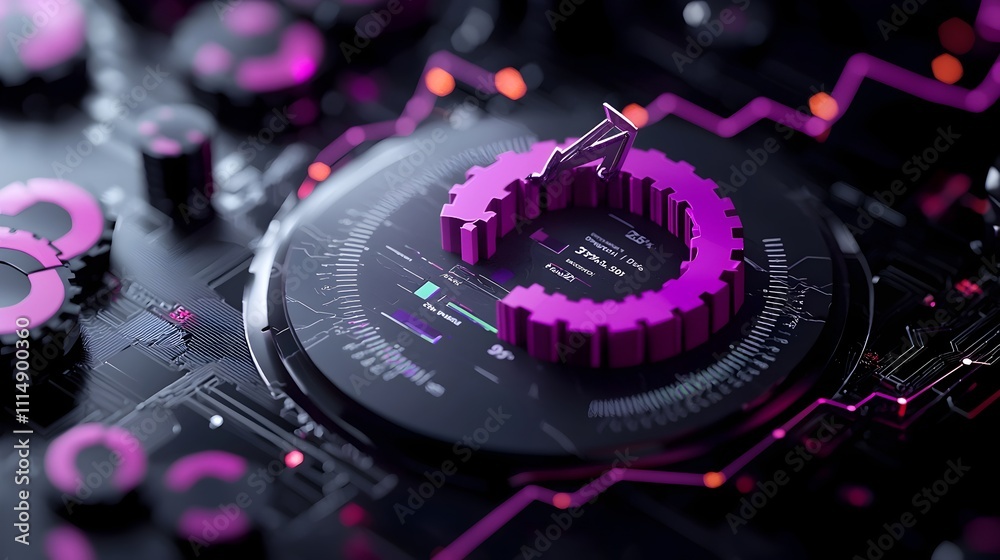 Poster sophisticated 3d data visualization dashboard showcasing financial metrics and investment insights o