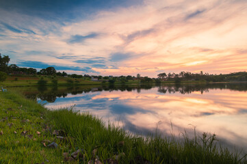 Fototapeta premium Sunset on the lake