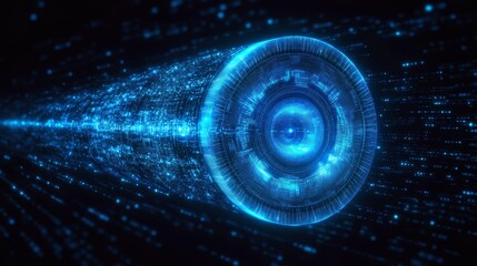 Big Data Analysis AI Technology Machine Learning Deep Learning Neural Network Data Science Data Mining Business Analytics Automation Glowing Particles Futuristic Illustration