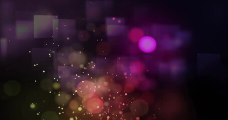 Image of glowing spots of light on dark background © vectorfusionart