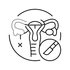 oophorectomy surgery hospital line icon vector. oophorectomy surgery hospital sign. isolated contour symbol black illustration
