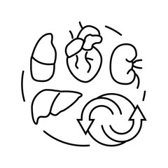 organ transplant surgery hospital line icon vector. organ transplant surgery hospital sign. isolated contour symbol black illustration