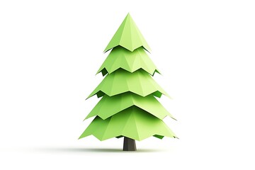 Fototapeta premium A stylized, geometric representation of a green pine tree.