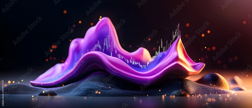 Poster mesmerizing purple data visualization chart with shadowy backdrop cinematic 3d rendering for compreh
