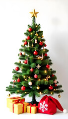 pine leaf trees gift box christmas xmas