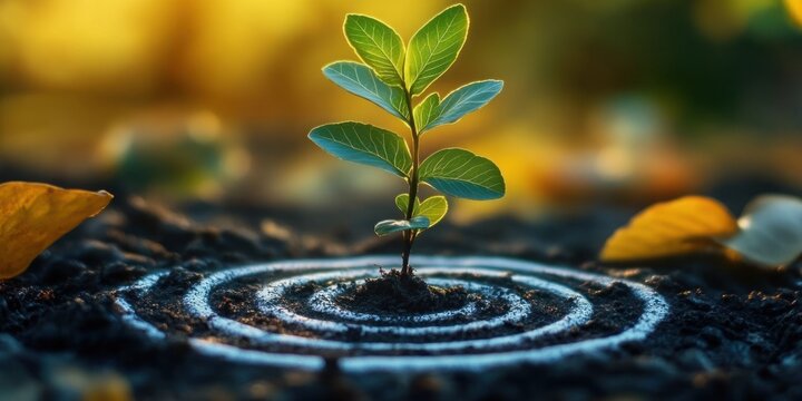 Businessman Aiming for Sustainable Growth Targets in Environmental Social Investments