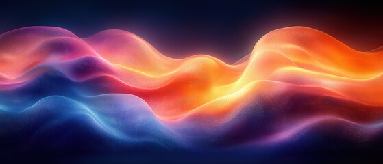 Obraz premium Vibrant Abstract Color Gradient Flowing Design featuring Deep Blue Bright Orange Impressionism Contrast Movement