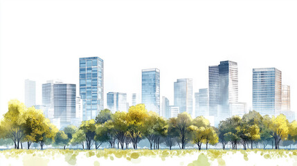 都市景観のイラスト背景素材