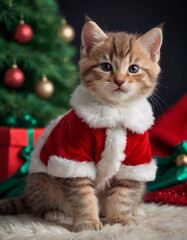 Santa Cat: Adorable Feline Dressed as Santa Claus for the Holidays
