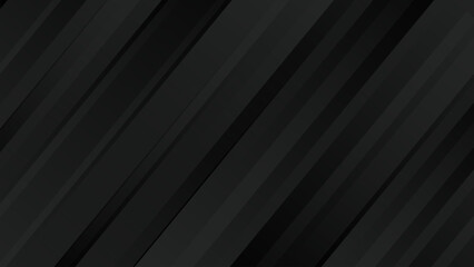 Obraz premium Abstract dark black papercut geometric background. Modern futuristic background with shadow and gradient black gray