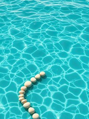 A row of small rounded pebbles aligned against a textured sea background featuring wavy patterns, aligned pebbles, abstract ocean