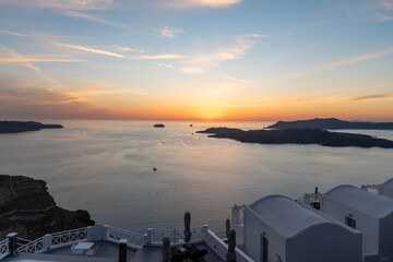Oia, Santorini - Sunset over the Caldera.