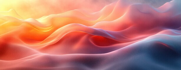 Obraz premium Abstract Digital Artwork with Flowing Lines and Ethereal Light Effects in Soft Pastels