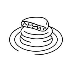 hotteok dessert korean cuisine line icon vector. hotteok dessert korean cuisine sign. isolated contour symbol black illustration