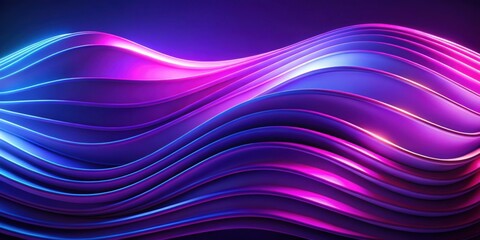 Fototapeta premium Abstract neon background with fantastic curvy shape, layers and folds in modern ultraviolet tones , neon, abstract, background