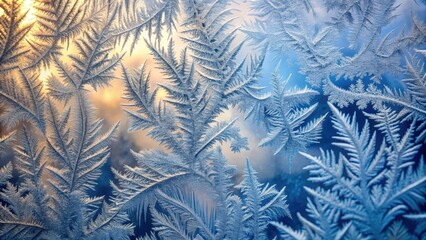 Frost patterns on frozen glass , winter, cold, ice crystals, frost, texture, background, chill, season, weather, snowflakes