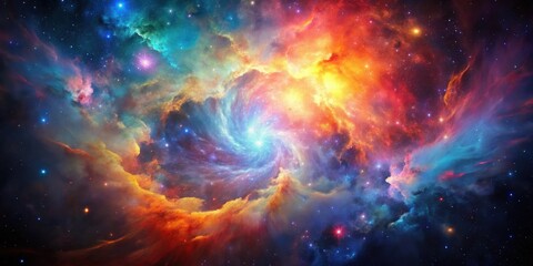 Fototapeta premium A mesmerizing and colorful nebula in deep space, Galaxy, stars, universe, astronomy, cosmic