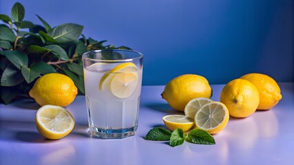 Fototapeta premium lemon juice in studio background with high detailing
