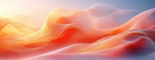 Obraz premium Abstract Digital Artwork Minimalistic Flowing Lines Soft Pastels Light Effects