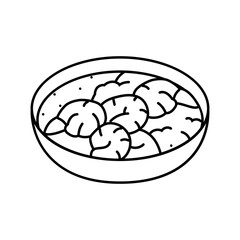 prawn curry sea cuisine line icon vector. prawn curry sea cuisine sign. isolated contour symbol black illustration