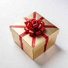 Obraz premium red gift box with ribbon 