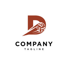 Fototapeta premium Letter D Sepak Takraw Ball Logo Icon