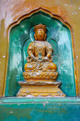 glazed Buddha on the wall of the Wisdom-Sea Temple, The Liangless Buddha Temple at the top of Wanshou Mountain in Summer Palace in Beijing.