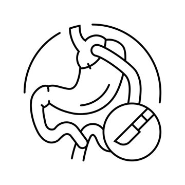 recommend clip art: gastric bypass surgery line icon vector. gastric bypass surgery sign. isolated contour symbol black illustration
