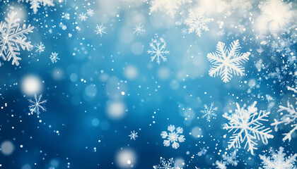Abstract background with falling snowflakes o