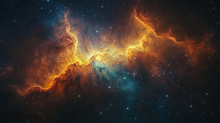 Fototapeta premium Starfield with colorful nebulae and wispy cos