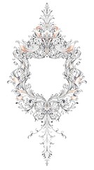 Classic watercolor crest with ribbon and swirl patterns, crest, swirl patterns, decorative, ribbon, elegant