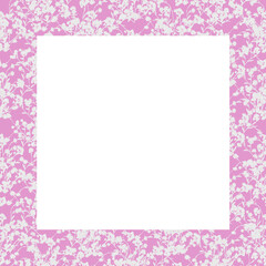 Pink frame with white flowers on transparent background. Pink botanical paper note template for text. Notes, memo and to do lists used in a diary, home or office.