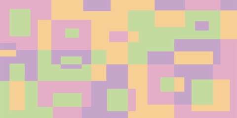 Colorful geometric background, geometric pattern texture, random square shape pattern, abstract pixels with pastel colors