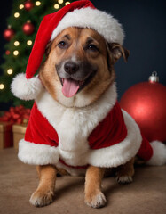 Santa Dog: Adorable Canine Dressed as Santa Claus for the Holidays