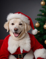Santa Dog: Adorable Canine Dressed as Santa Claus for the Holidays